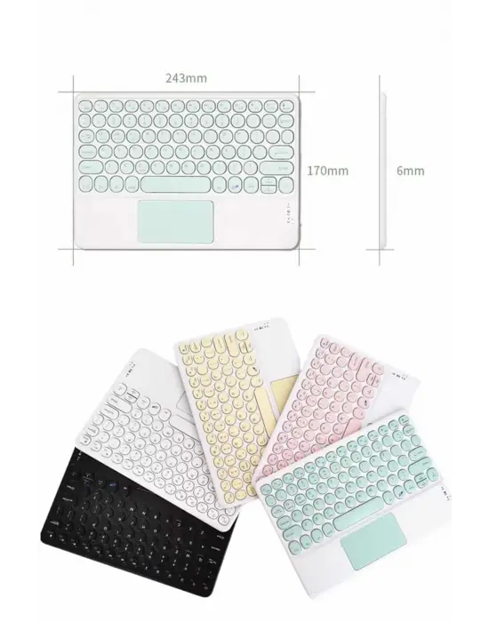 Android Ve İos Uyumlu Bluetooth Klavye Touchpad Slim Kablosuz Wifi Q Klavye