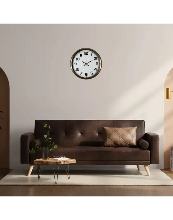 Antik Stil Eskitme 40 Cm Metal Duvar Saati