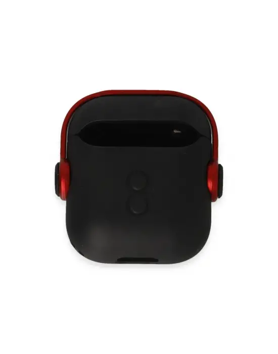 Apple Airpods 2 (2.nesil) Cool Kılıf - Siyah-kırmızı