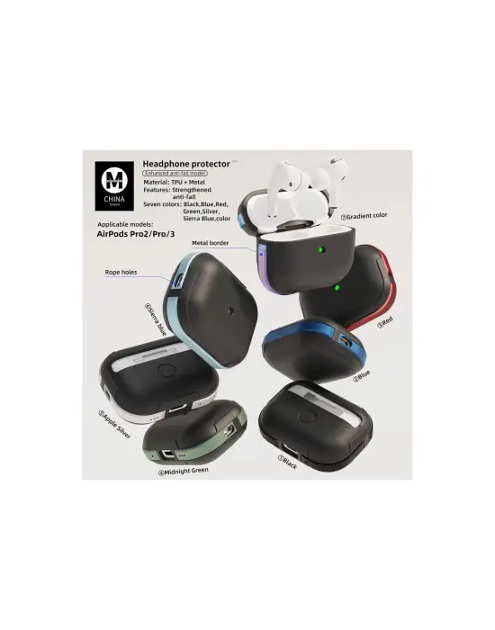 Apple Airpods Pro 2 (2.nesil) Mo-a8 Armor Kılıf - Rainbow