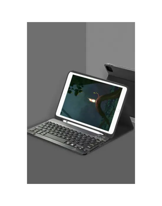 Apple İpad 5 Air 9.7 Kılıf Kc01 Smart Klavyeli Tablet Kılıfı - Siyah