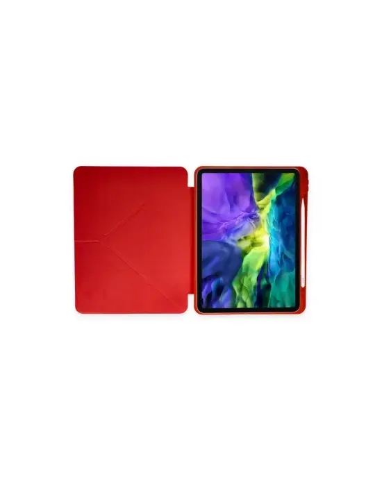 Apple İpad Pro 11 (2018) Kılıf Kalemlikli Mars Tablet Kılıfı - Kırmızı