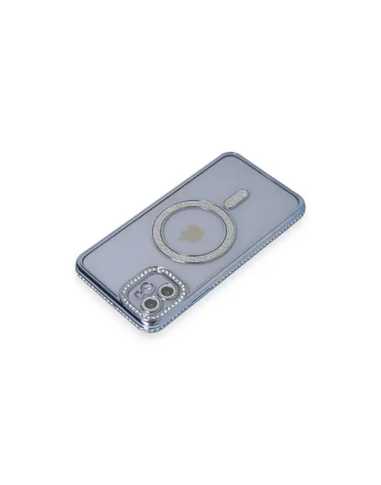 Apple İphone 11 Kılıf Joke Simli Magneticsafe Kılıf - Mavi