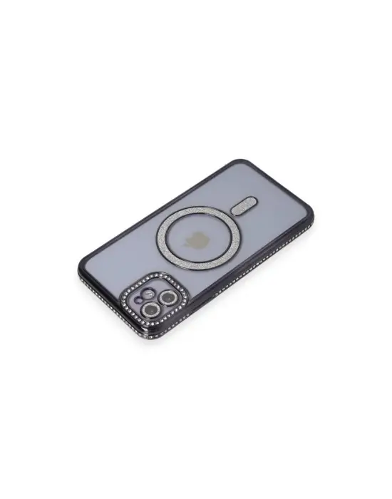 Apple İphone 11 Kılıf Joke Simli Magneticsafe Kılıf - Siyah