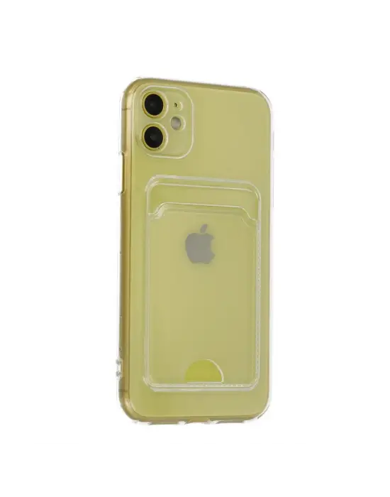 Apple İphone 11 Kılıf Kart Şeffaf Silikon - Şeffaf