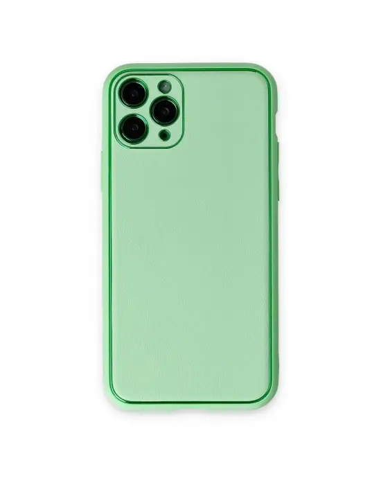 Apple İphone 11 Pro Kılıf Coco Deri Silikon Kapak - Açık Yeşil