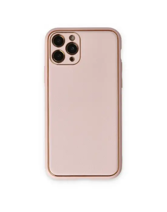 Apple İphone 11 Pro Kılıf Coco Deri Silikon Kapak - Pudra
