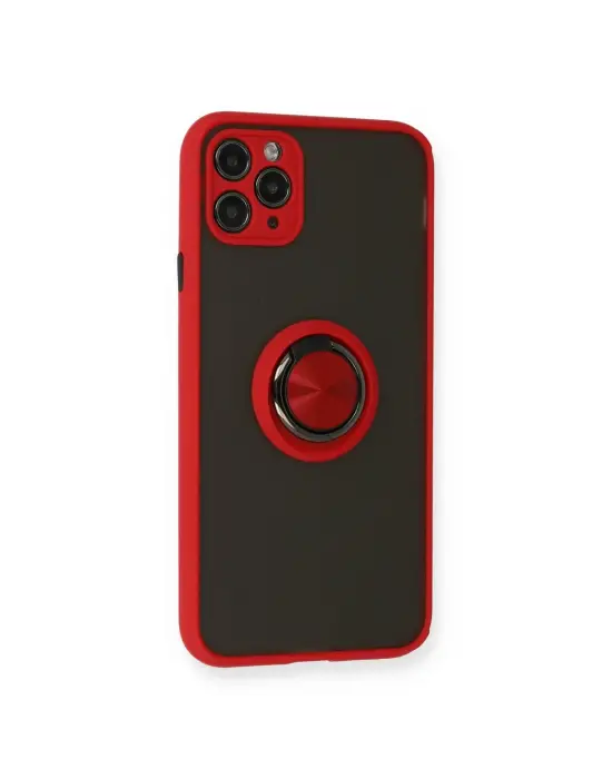 Apple İphone 11 Pro Kılıf Montreal Yüzüklü Silikon Kapak - Kırmızı
