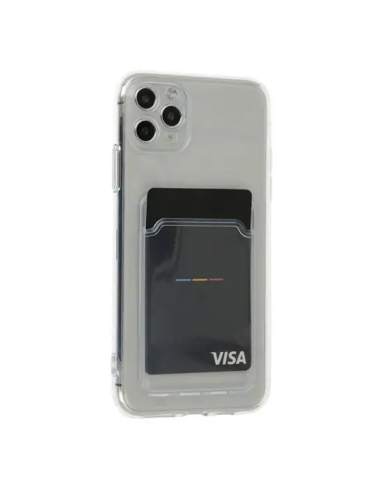 Apple İphone 11 Pro Max Kılıf Kart Şeffaf Silikon - Şeffaf