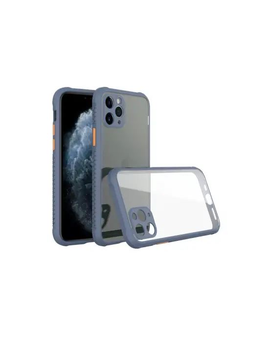 Apple İphone 11 Pro Max Kılıf Miami Şeffaf Silikon - Gri