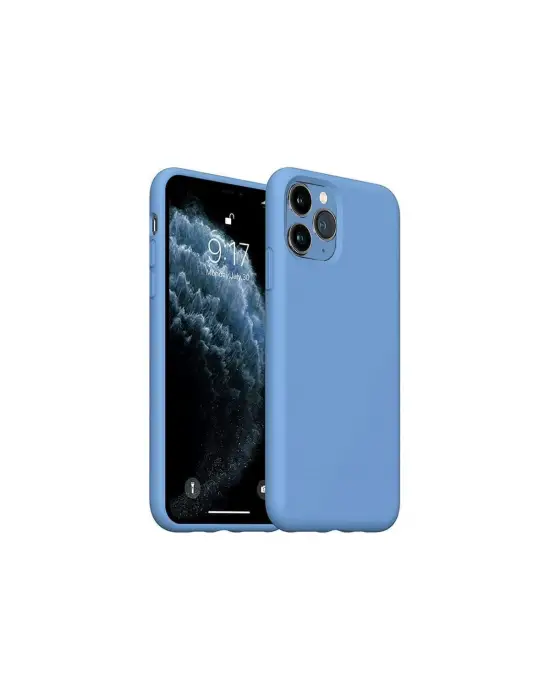 Apple İphone 11 Pro Max Kılıf Nano İçi Kadife Silikon - Mavi