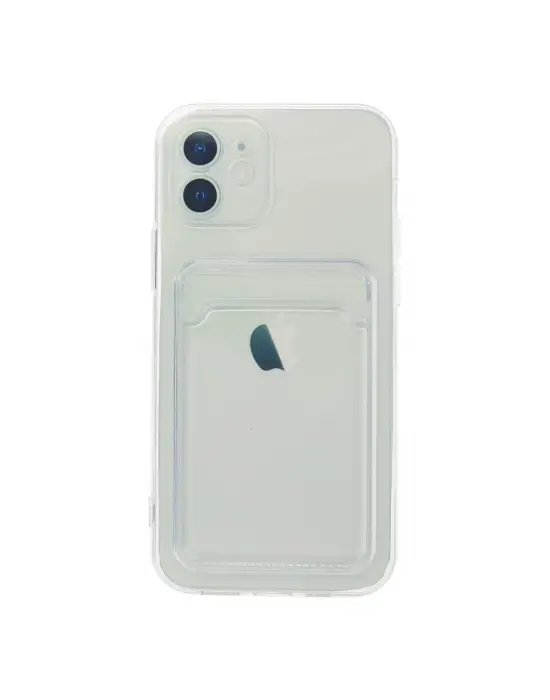 Apple İphone 12 Kılıf Kart Şeffaf Silikon - Şeffaf