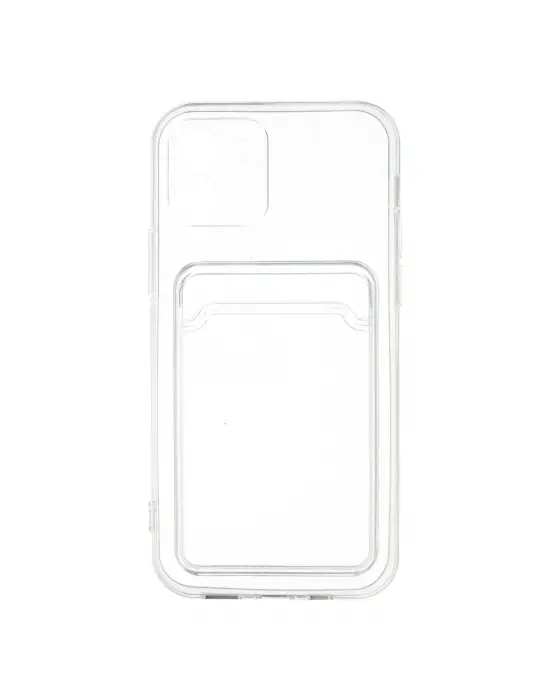Apple İphone 12 Kılıf Kart Şeffaf Silikon - Şeffaf