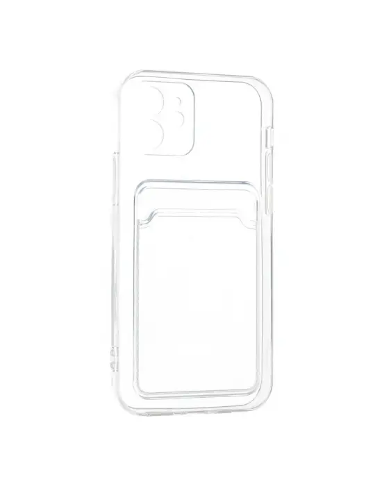 Apple İphone 12 Kılıf Kart Şeffaf Silikon - Şeffaf