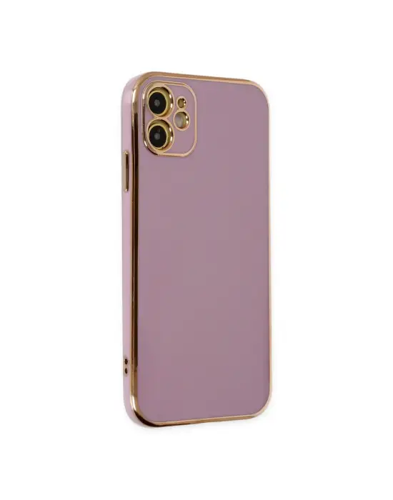 Apple İphone 12 Kılıf Volet Silikon - Mor