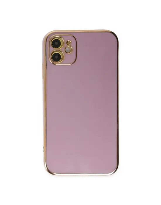 Apple İphone 12 Kılıf Volet Silikon - Mor
