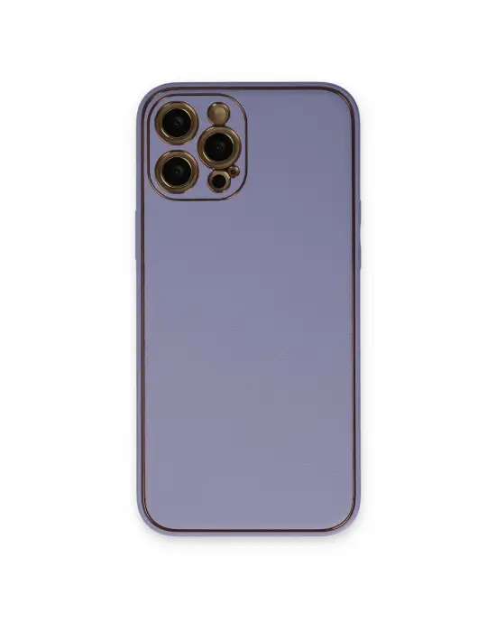 Apple İphone 12 Pro Kılıf Coco Deri Silikon Kapak - Açık Lila