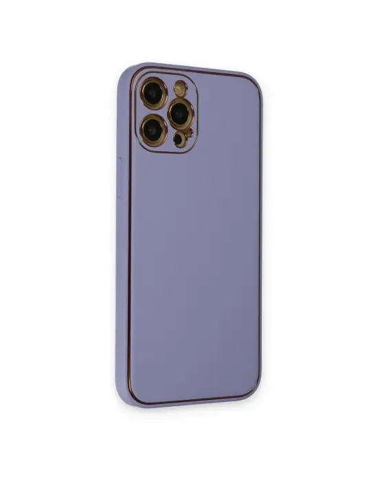 Apple İphone 12 Pro Kılıf Coco Deri Silikon Kapak - Açık Lila