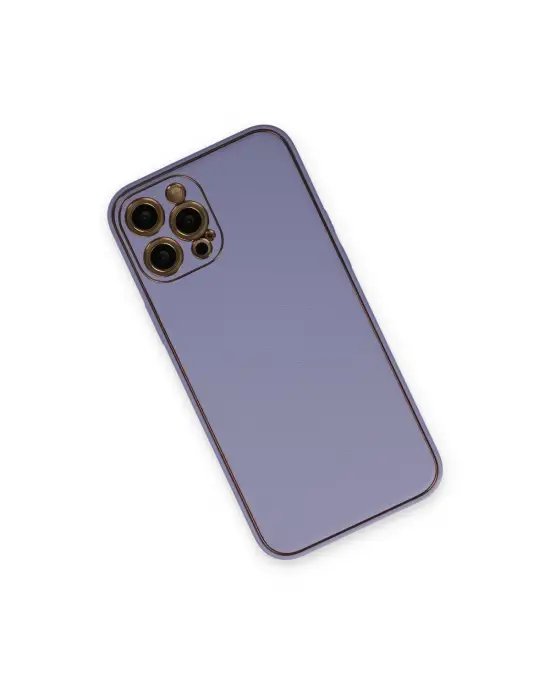 Apple İphone 12 Pro Kılıf Coco Deri Silikon Kapak - Açık Lila