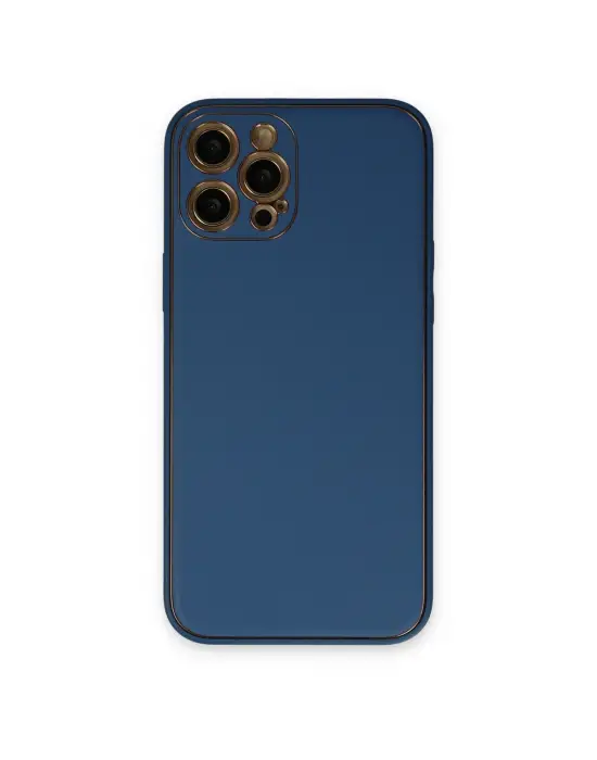 Apple İphone 12 Pro Kılıf Coco Deri Silikon Kapak - Açık Mavi