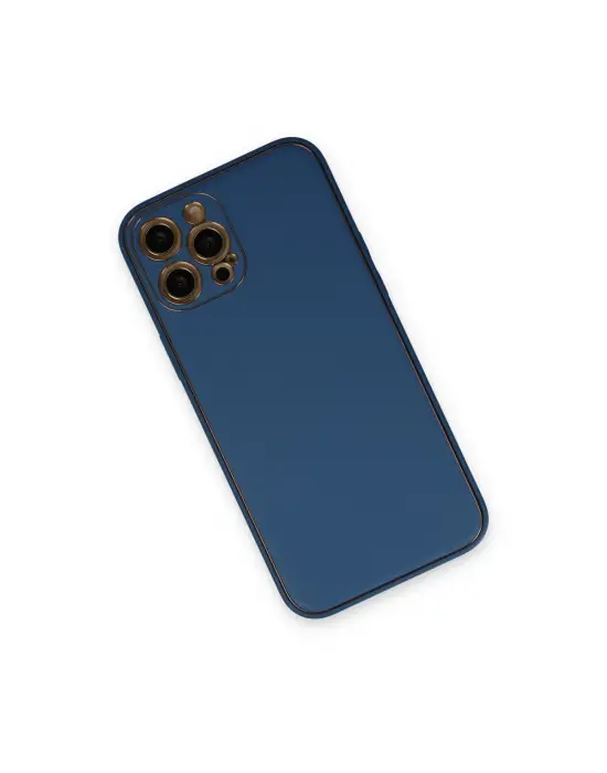 Apple İphone 12 Pro Kılıf Coco Deri Silikon Kapak - Açık Mavi