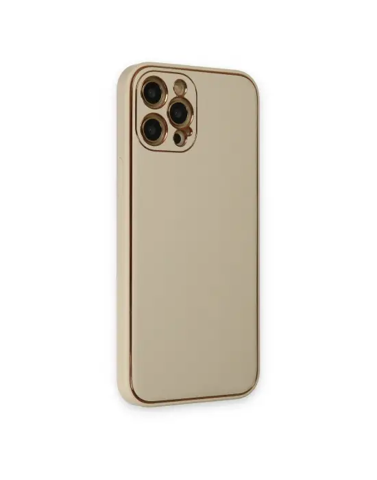 Apple İphone 12 Pro Kılıf Coco Deri Silikon Kapak - Gold