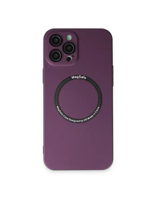 Apple İphone 12 Pro Kılıf Jack Magneticsafe Lens Silikon - Mürdüm