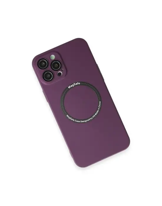 Apple İphone 12 Pro Kılıf Jack Magneticsafe Lens Silikon - Mürdüm