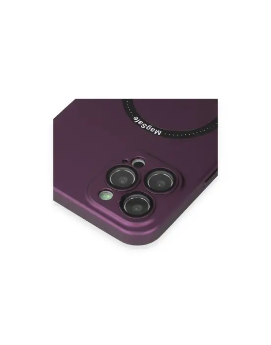 Apple İphone 12 Pro Kılıf Jack Magneticsafe Lens Silikon - Mürdüm
