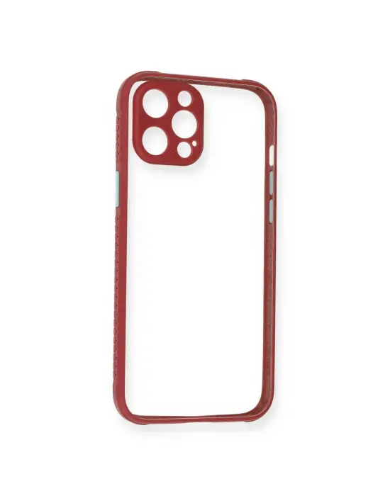 Apple İphone 12 Pro Kılıf Miami Şeffaf Silikon - Fuşya