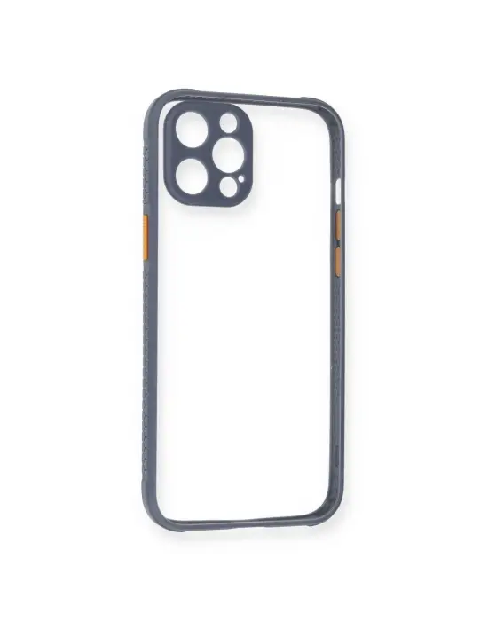 Apple İphone 12 Pro Kılıf Miami Şeffaf Silikon - Gri