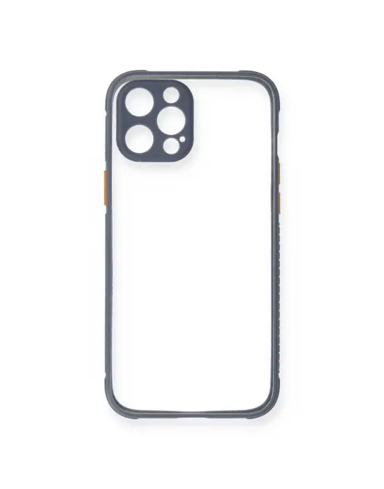 Apple İphone 12 Pro Kılıf Miami Şeffaf Silikon - Gri