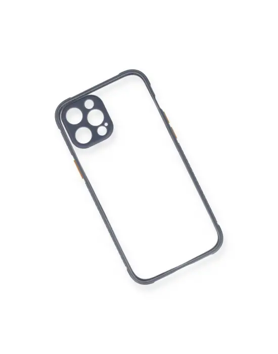 Apple İphone 12 Pro Kılıf Miami Şeffaf Silikon - Gri