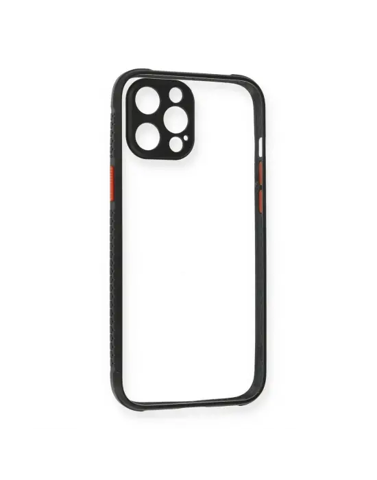 Apple İphone 12 Pro Kılıf Miami Şeffaf Silikon - Siyah