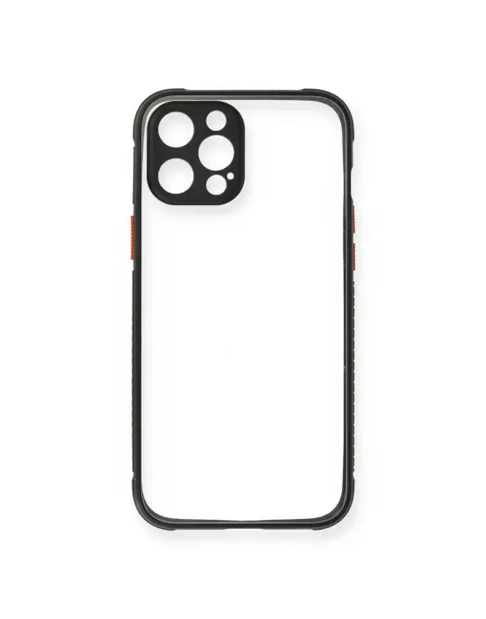Apple İphone 12 Pro Kılıf Miami Şeffaf Silikon - Siyah