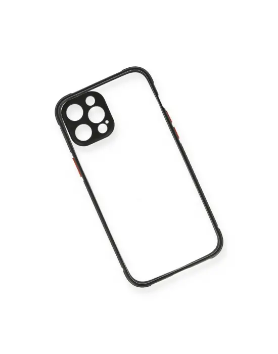 Apple İphone 12 Pro Kılıf Miami Şeffaf Silikon - Siyah