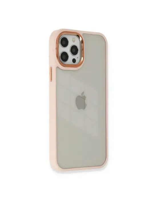 Apple İphone 12 Pro Max Kılıf Dora Kapak - Pudra