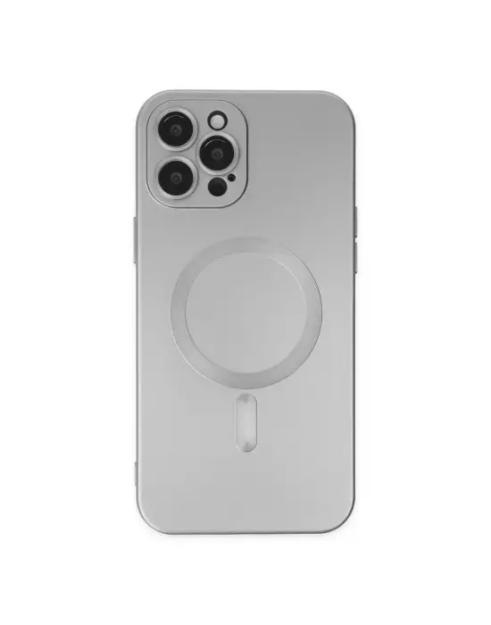 Apple İphone 12 Pro Max Kılıf Moshi Lens Magneticsafe Silikon - Gümüş