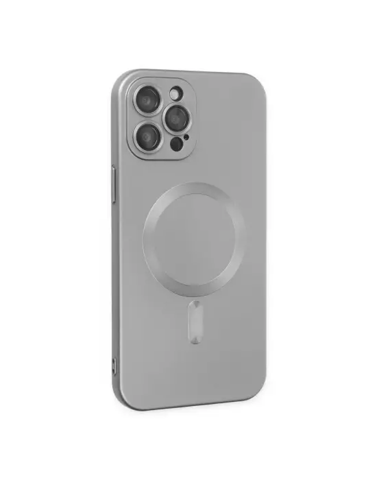 Apple İphone 12 Pro Max Kılıf Moshi Lens Magneticsafe Silikon - Gümüş