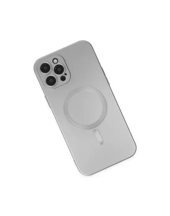 Apple İphone 12 Pro Max Kılıf Moshi Lens Magneticsafe Silikon - Gümüş
