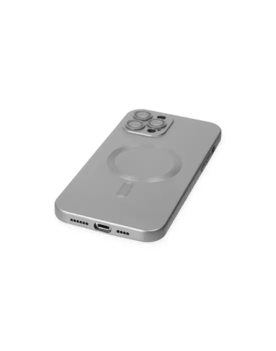 Apple İphone 12 Pro Max Kılıf Moshi Lens Magneticsafe Silikon - Gümüş