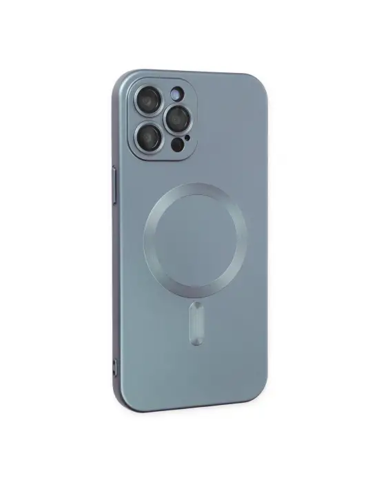 Apple İphone 12 Pro Max Kılıf Moshi Lens Magneticsafe Silikon - Sierra Blue