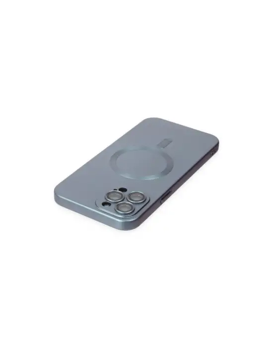 Apple İphone 12 Pro Max Kılıf Moshi Lens Magneticsafe Silikon - Sierra Blue