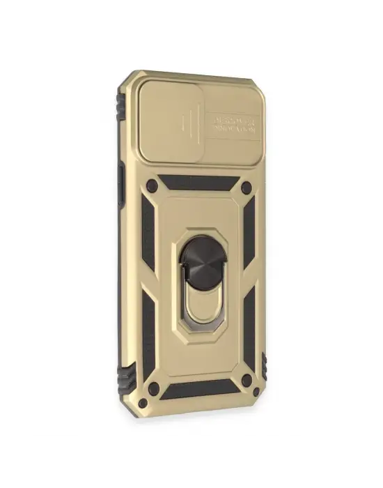 Apple İphone 12 Pro Max Kılıf Pars Lens Yüzüklü Silikon - Gold
