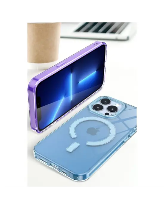 Apple İphone 13 Pro Kılıf Troy Magsafe Kapak - Mor