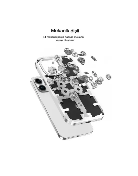 Apple İphone 13 Pro Max Kılıf Mekanik Bumper Kapak - Derin Mor