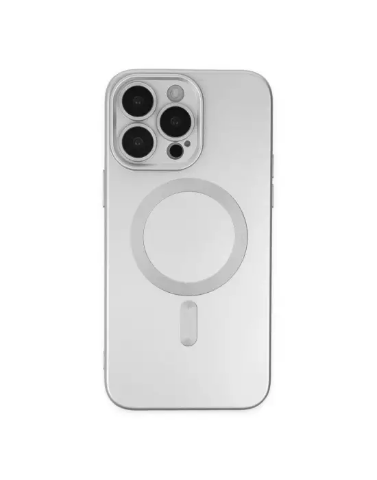 Apple İphone 13 Pro Max Kılıf Moshi Lens Magneticsafe Silikon - Gümüş