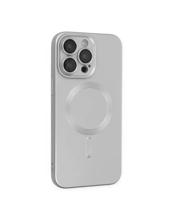 Apple İphone 13 Pro Max Kılıf Moshi Lens Magneticsafe Silikon - Gümüş