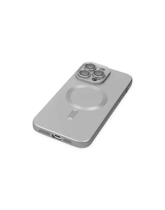 Apple İphone 13 Pro Max Kılıf Moshi Lens Magneticsafe Silikon - Gümüş