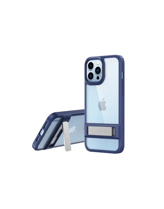 Apple İphone 13 Pro Max Kılıf Rolet Stand Kapak - Lacivert